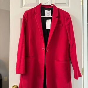 Mango Vibrant Red Blazer Coat
